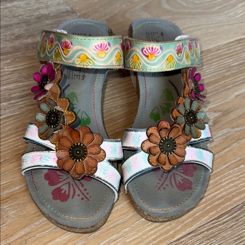 L’artiste Spring Step Delight Slide Floral Embellished Women's Sandals